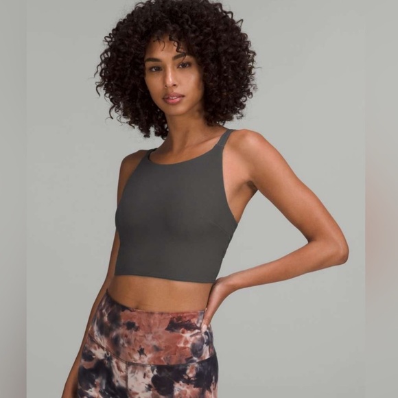 Lululemon Ribbed Back Twisted Yoga Bra - Gray - Picture 2 of 6